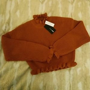 Soft Cropped Ruffle Sweater